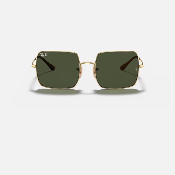 BRAND NEW Ray Ban 1971 square sunglasses, gold hardware/green lenses main image 5